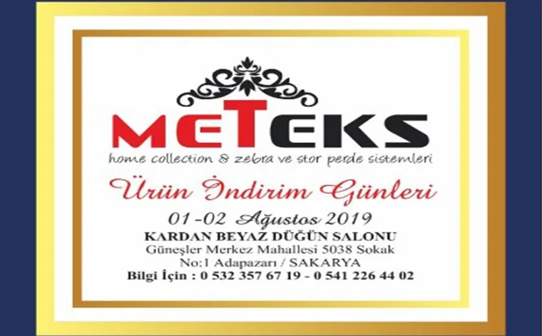 METEKS 3. ETKİNLİĞİNİ ADAPAZARI - SAKARYA'DA GERÇEKLEŞTİRECEK...