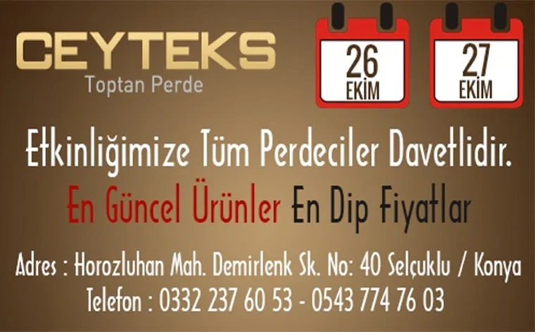 Ceyteks Tekstil Etkinliği 26 - 27 Ekim 2019 Tarihleri Arasında.