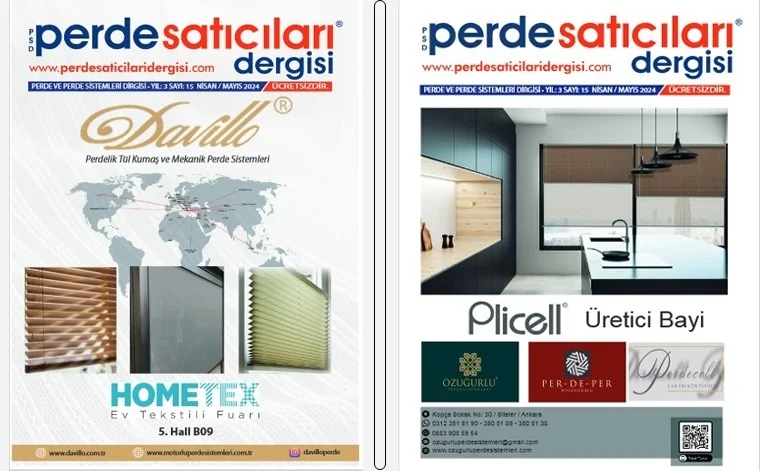 Perde Satıcıları Dergisi 3.yıl 15. Sayısı ile Tüm Türkiye,de… Hometex Fuarında görüşmek üzere…